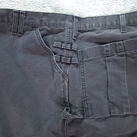 Vintage Carhartt B81 Canvas Cargo Shorts Men 41x8, Tag 44 Black Fade Utility - Picture 4 of 13
